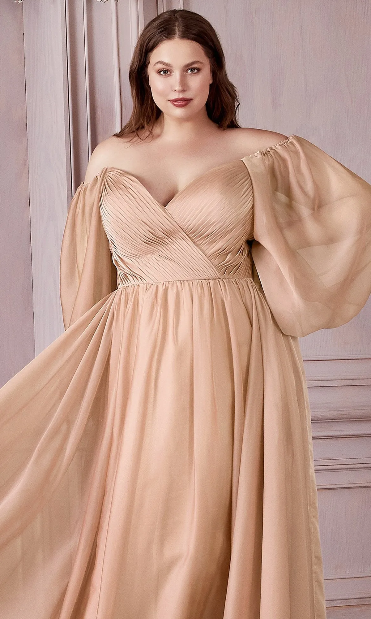 Ladivine Plus-Size Off-Shoulder Prom Dress CD243C sold by PromGirl product image thumbnail 3
