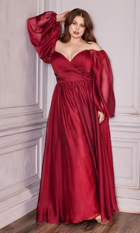 Ladivine Plus-Size Off-Shoulder Prom Dress CD243C made by PromGirl
