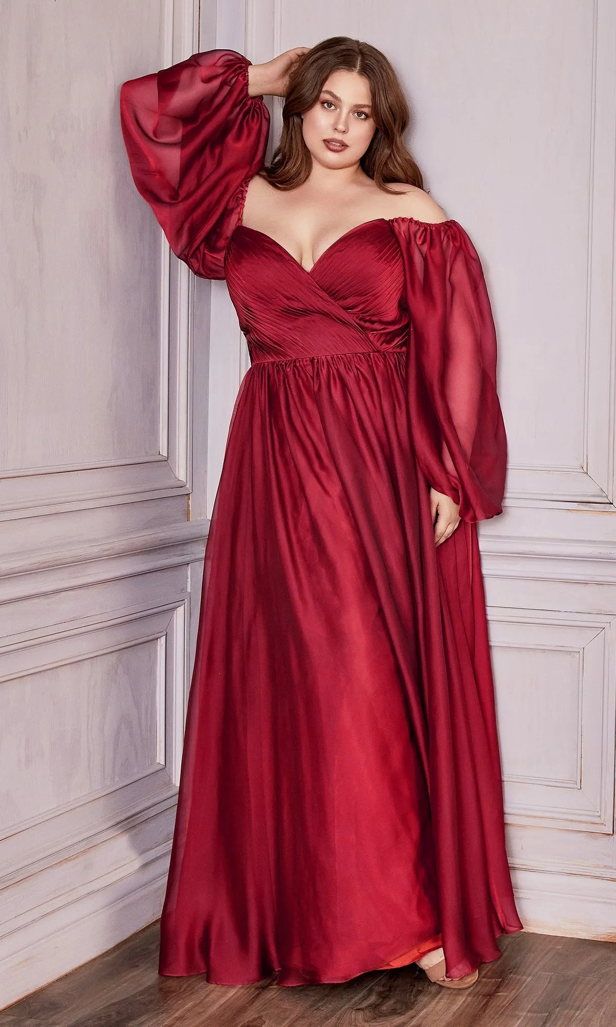 Ladivine Plus-Size Off-Shoulder Prom Dress CD243C sold by PromGirl