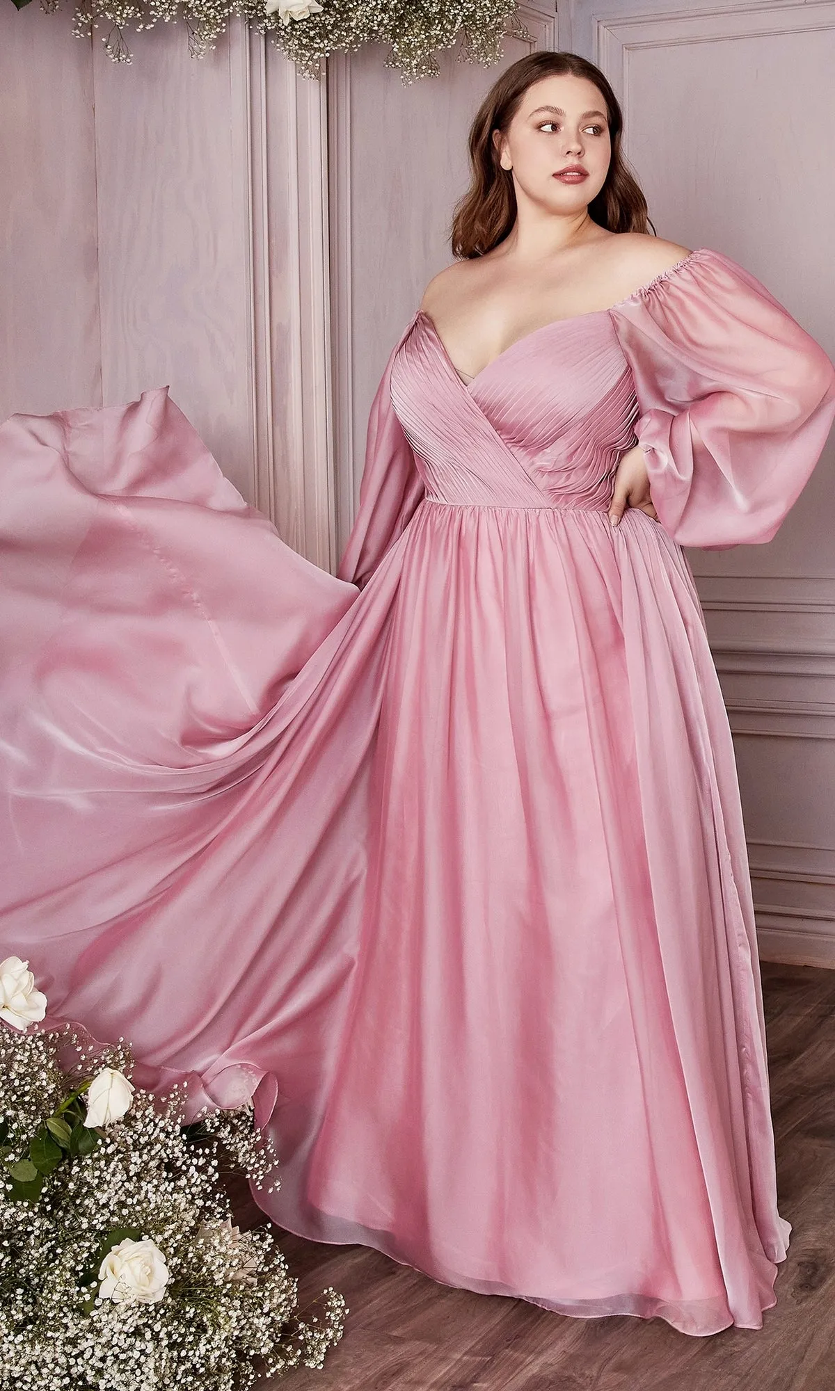 Ladivine Plus-Size Off-Shoulder Prom Dress CD243C sold by PromGirl product image thumbnail 4