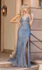 Glitter-Print Long Prom Dress: Dancing Queen 4354 sold by PromGirl