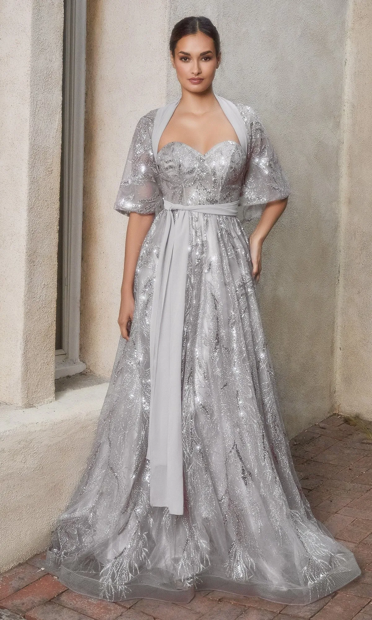 Strapless Long Prom Ball Gown with Capelet A1174 sold by PromGirl product image thumbnail 5