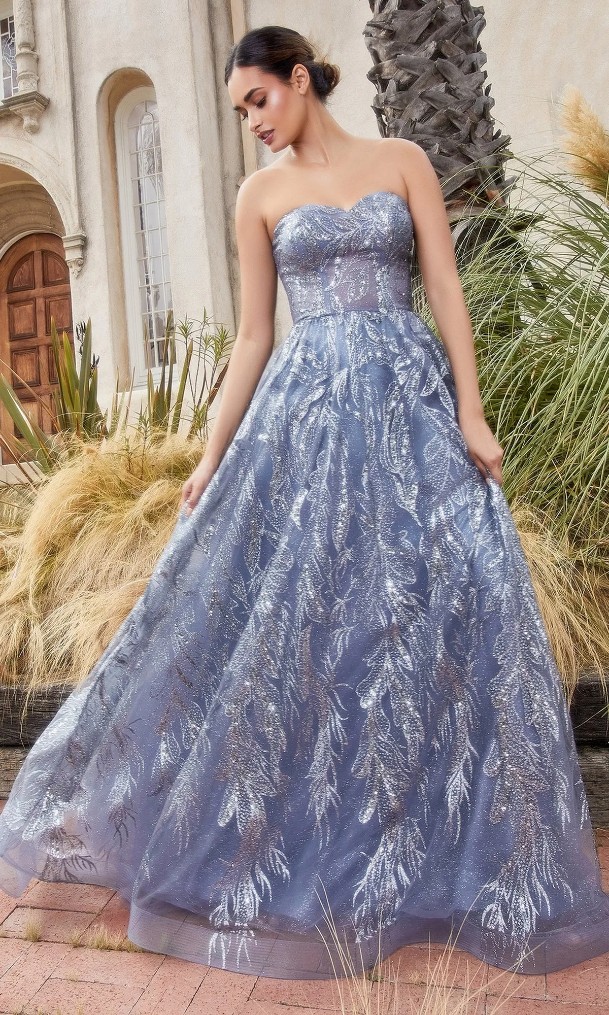 Strapless Long Prom Ball Gown with Capelet A1174 sold by PromGirl