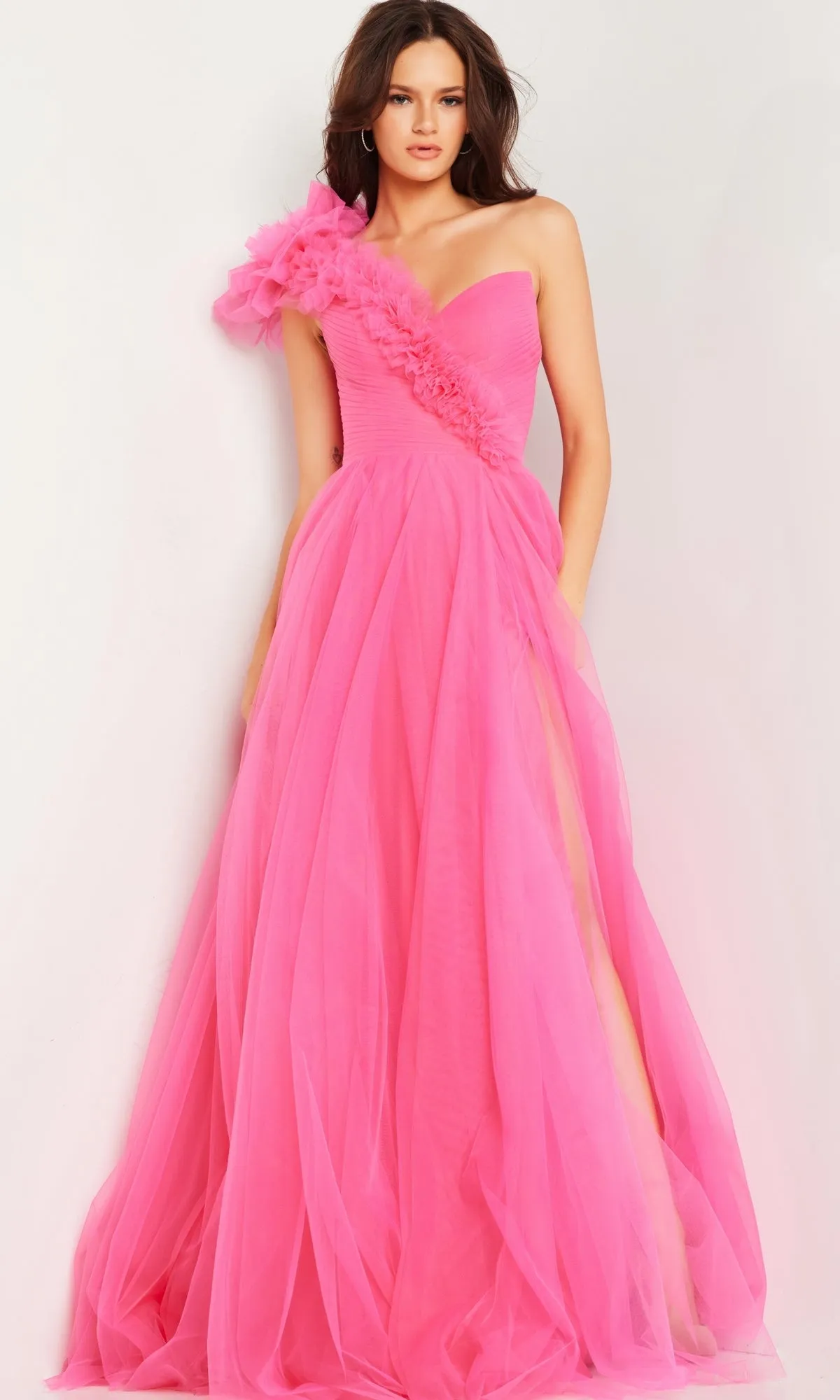 One-Shoulder Long Prom Ball Gown: Jovani 25919 sold by PromGirl product image thumbnail 3