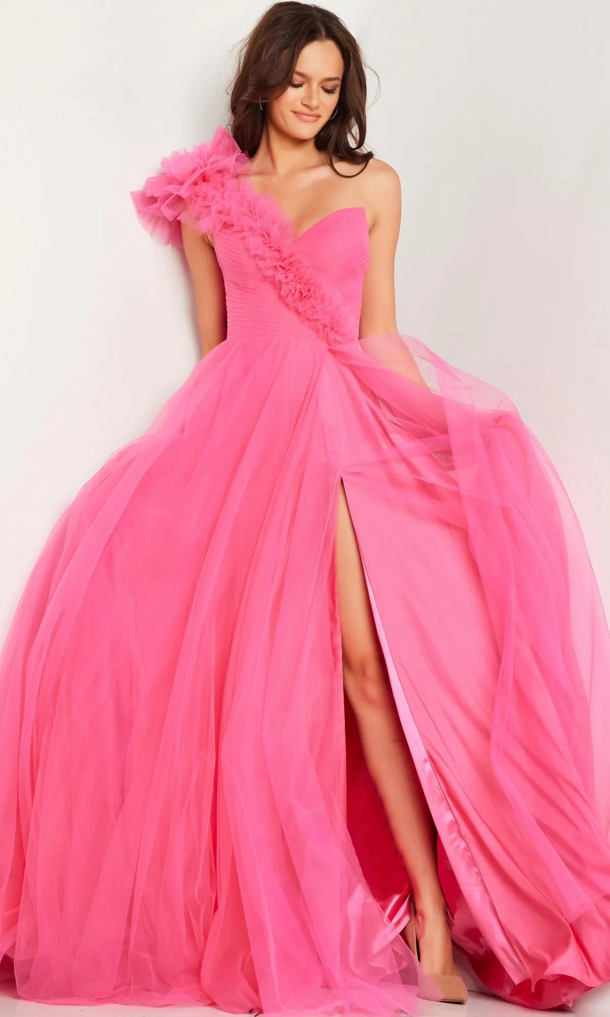 One-Shoulder Long Prom Ball Gown: Jovani 25919 sold by PromGirl product image thumbnail 4