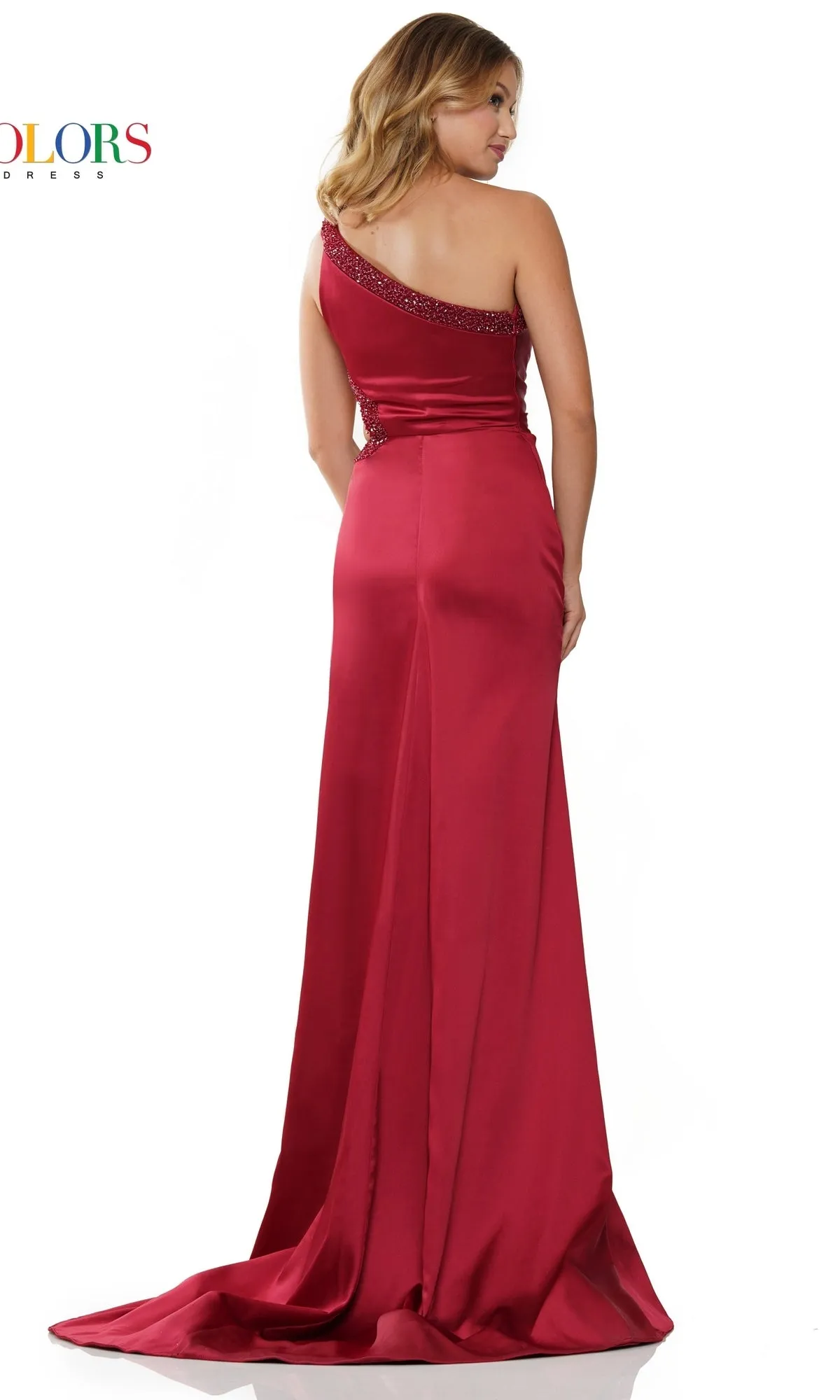 Beaded Cut-Out One-Shoulder Long Prom Dress 3222 sold by PromGirl product image thumbnail 2