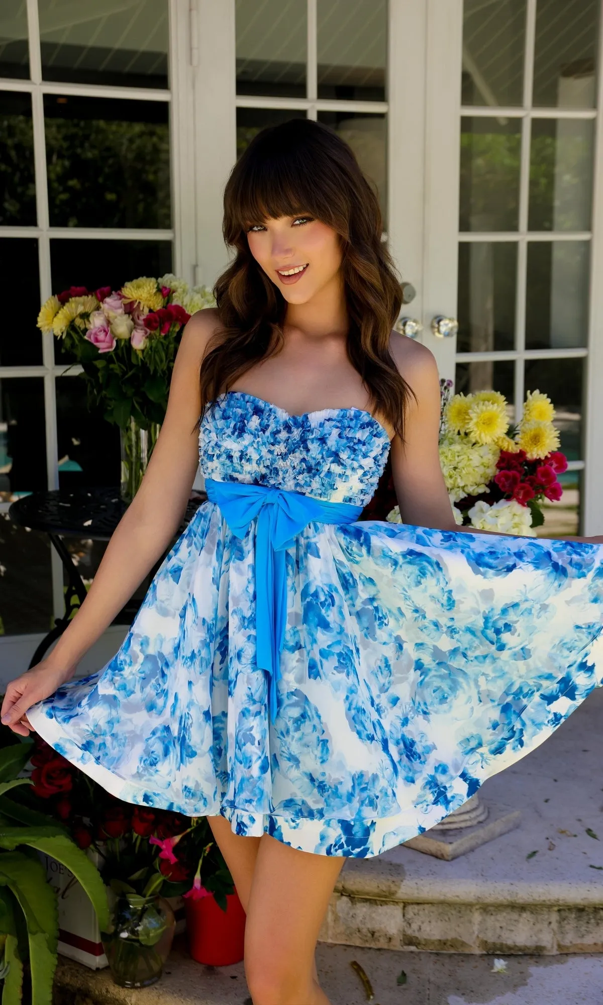 Short Print Homecoming Dress: Ava Presley 29209 sold by PromGirl product image thumbnail 3