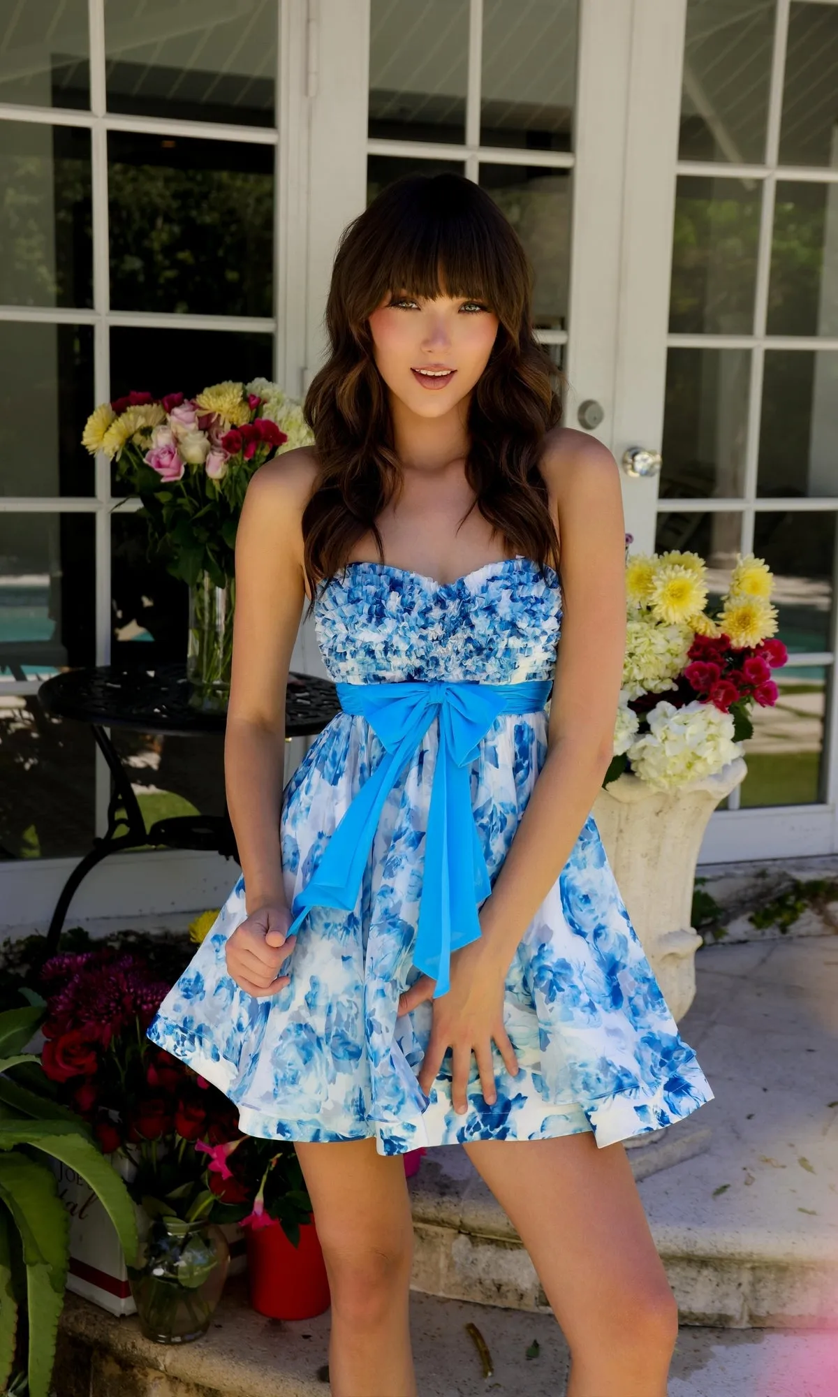 Short Print Homecoming Dress: Ava Presley 29209 sold by PromGirl product image thumbnail 5