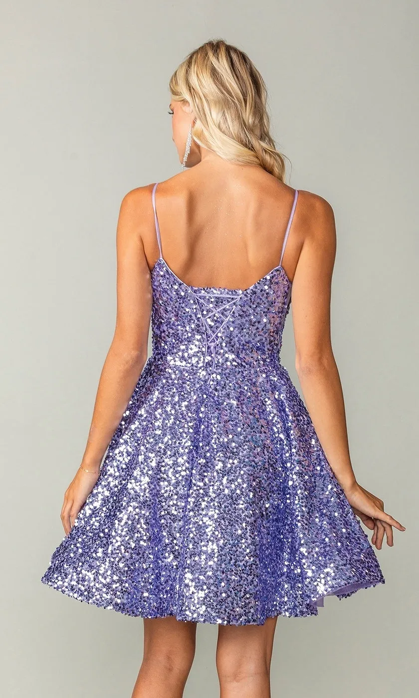 Short Sequin A-Line Homecoming Dress 3356 sold by PromGirl product image thumbnail 2