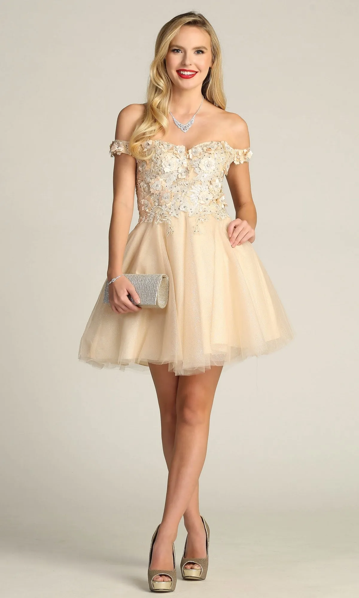 Beaded-Bodice Short A-Line Homecoming Dress C315 sold by PromGirl product image thumbnail 5