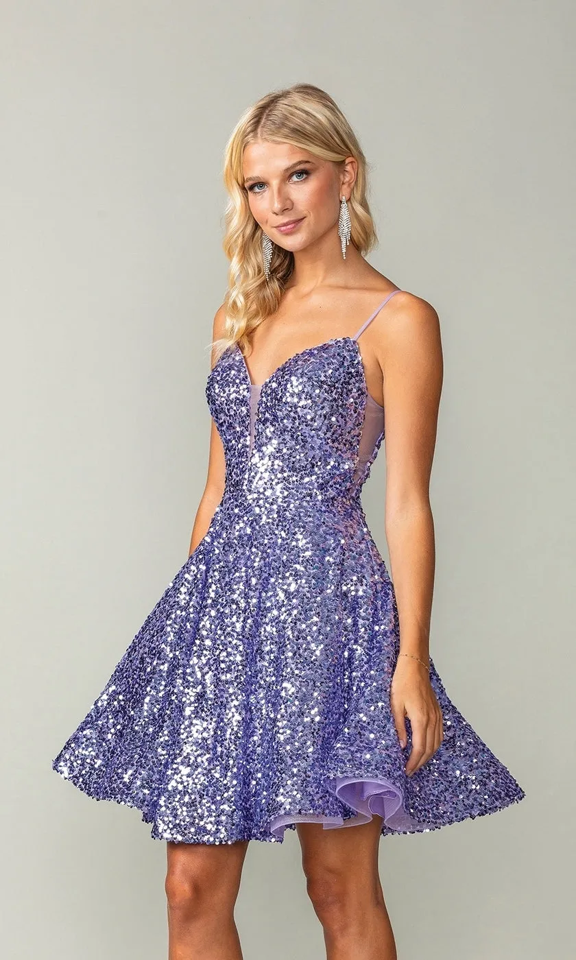 Short Sequin A-Line Homecoming Dress 3356 sold by PromGirl