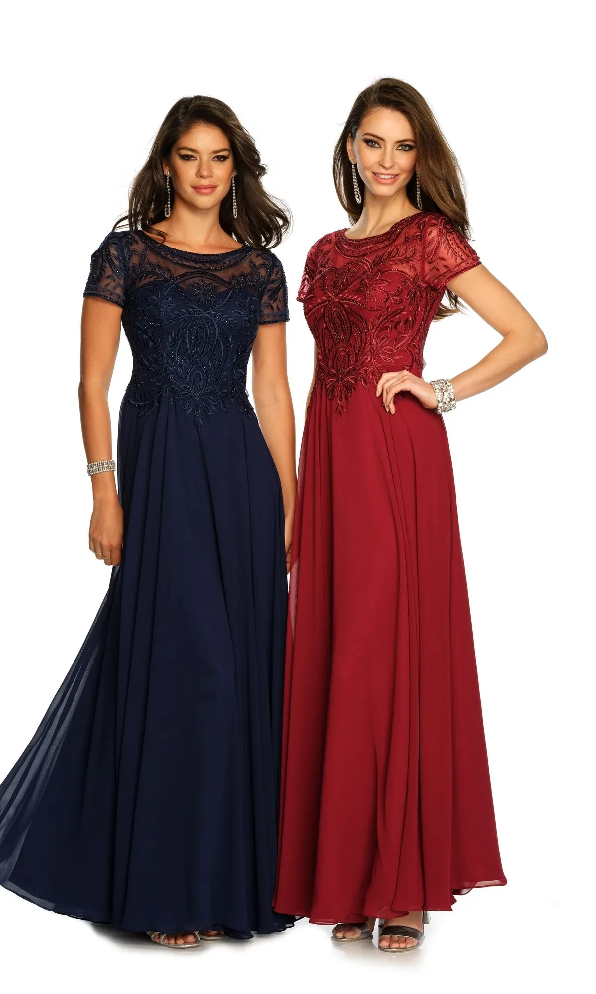 Short Sleeve Formal Dress: Dave & Johnny A9071 sold by PromGirl