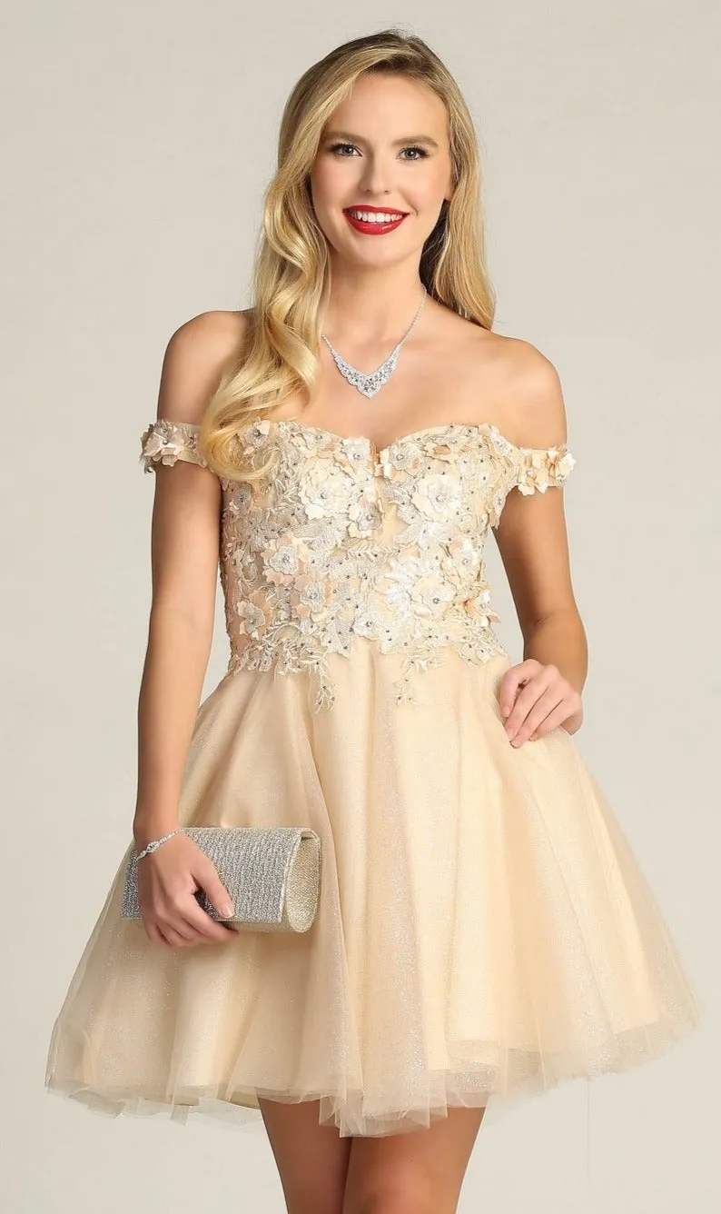 Beaded-Bodice Short A-Line Homecoming Dress C315 sold by PromGirl