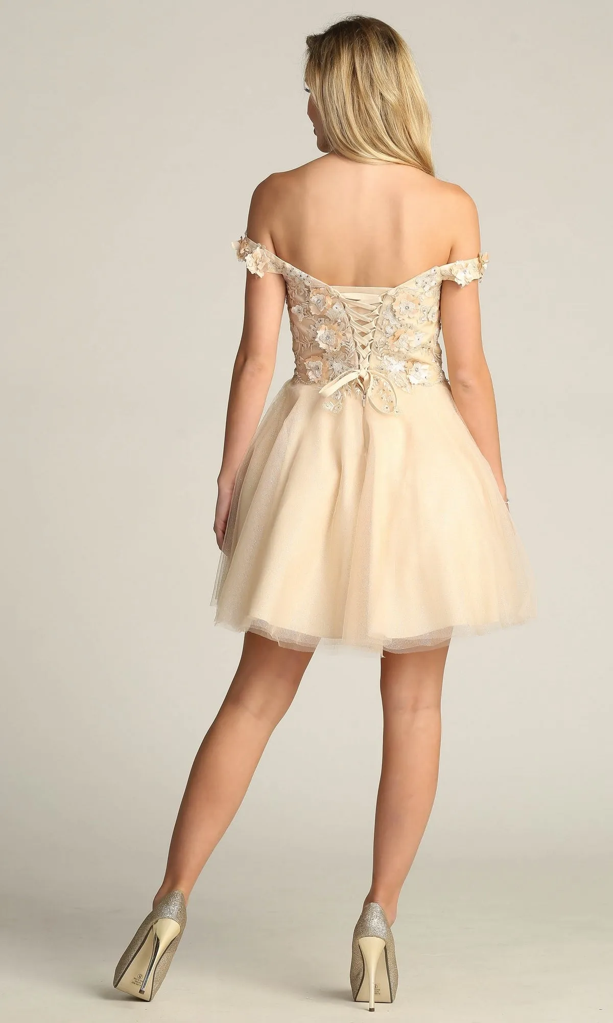 Beaded-Bodice Short A-Line Homecoming Dress C315 sold by PromGirl product image thumbnail 2