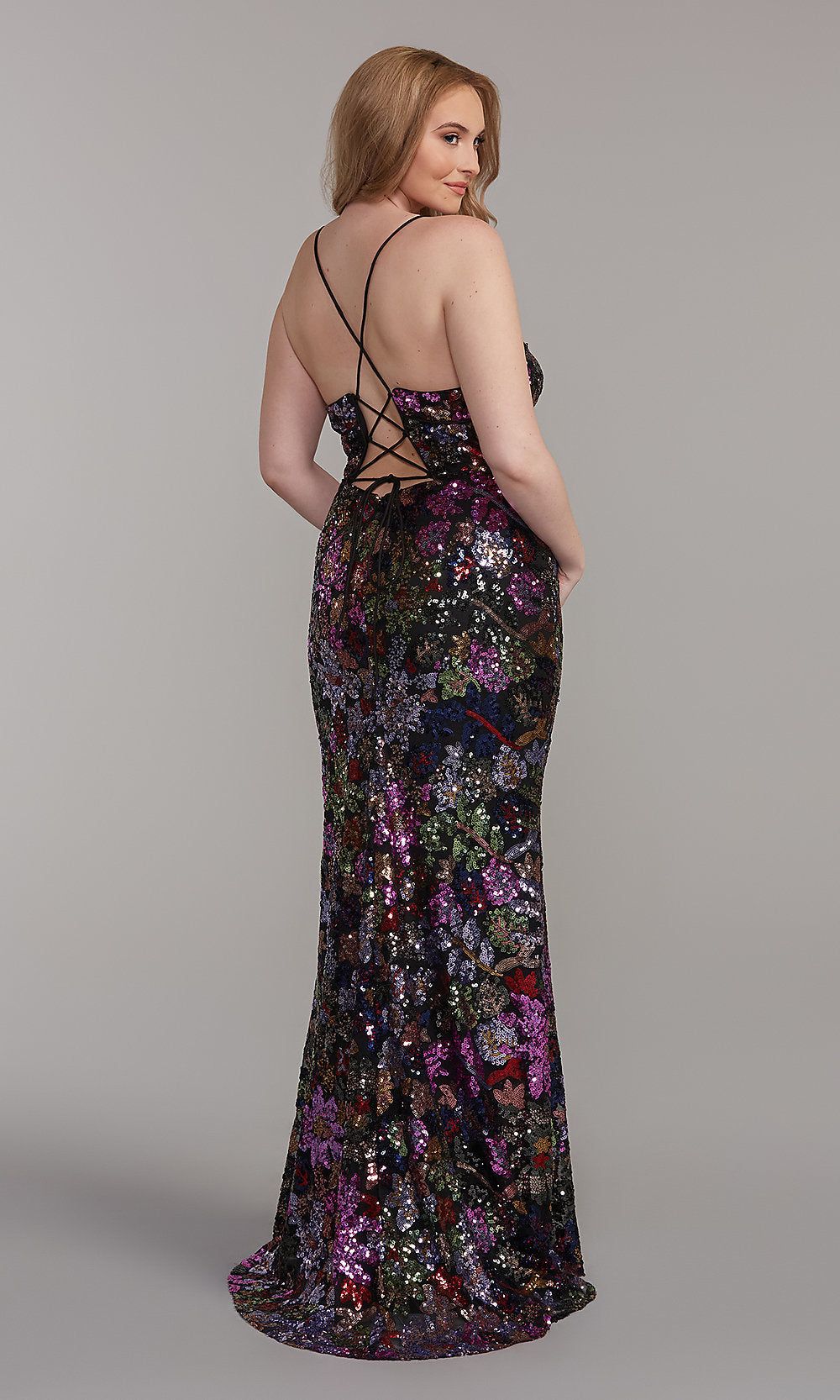 PromGirl Multicolor Long Sequin Prom Dress sold by PromGirl product image thumbnail 5