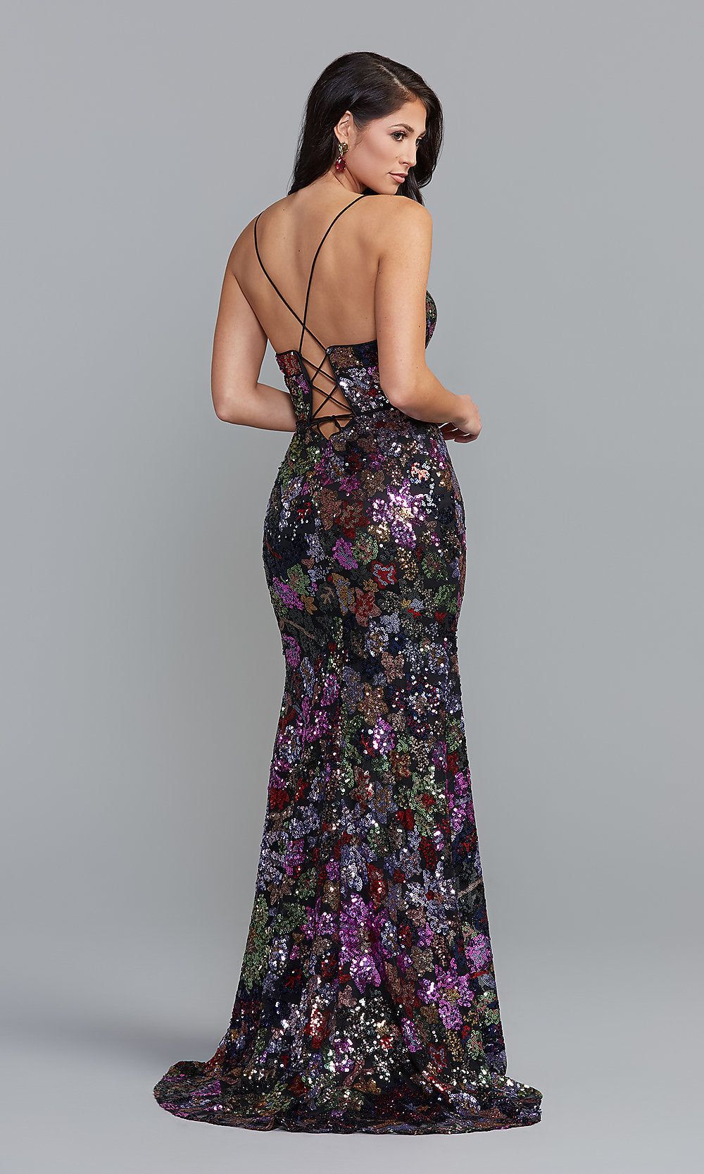 PromGirl Multicolor Long Sequin Prom Dress sold by PromGirl product image thumbnail 2