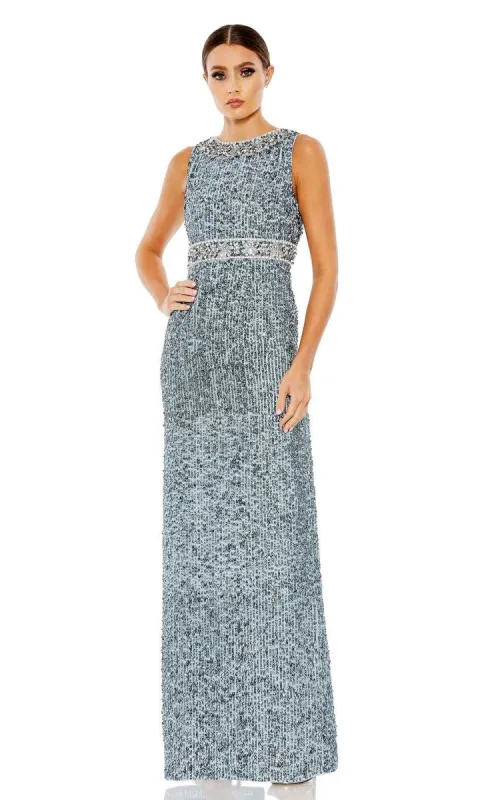 Long Blue Sequin Formal Gown: Mac Duggal 10839 sold by PromGirl