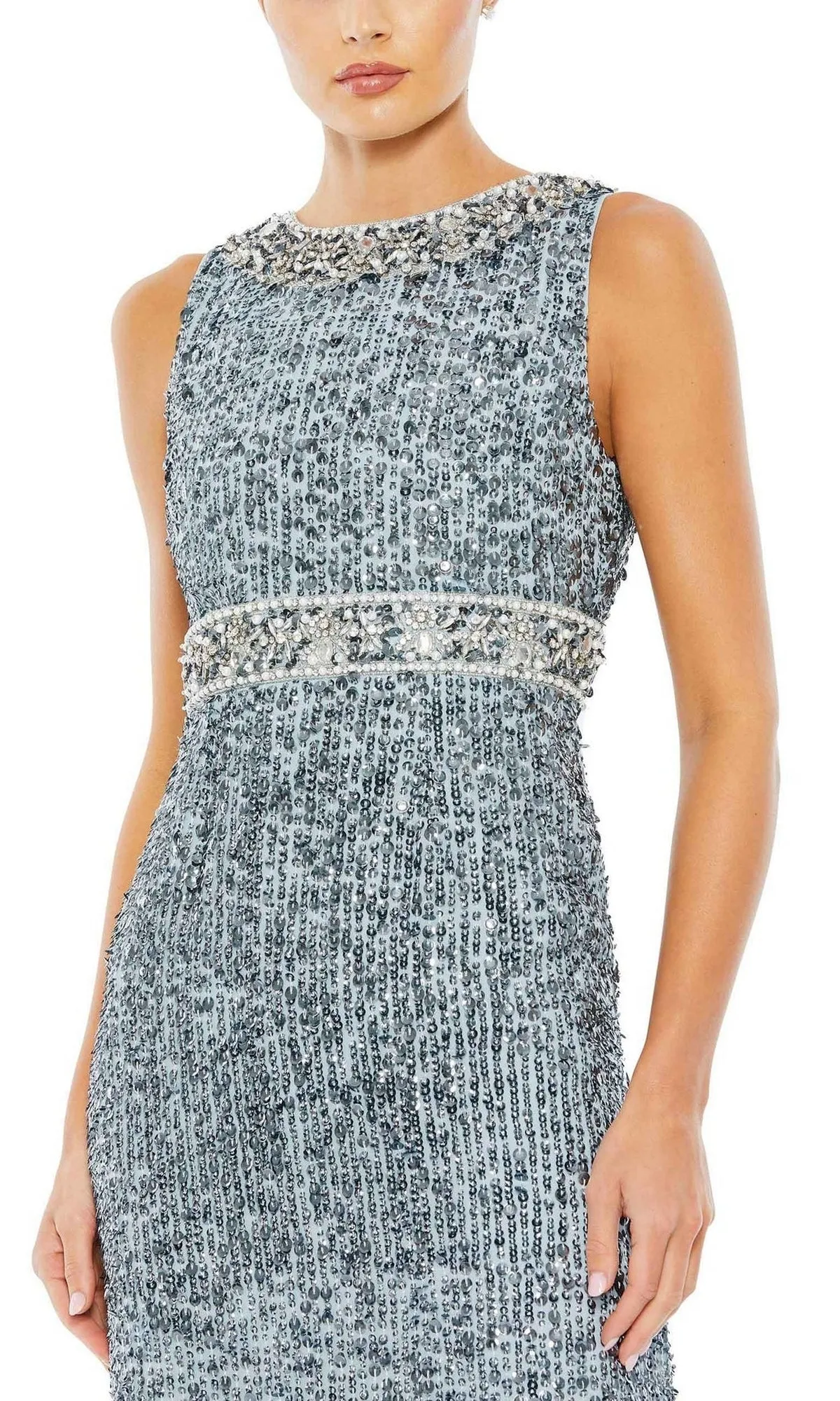 Long Blue Sequin Formal Gown: Mac Duggal 10839 sold by PromGirl product image thumbnail 3