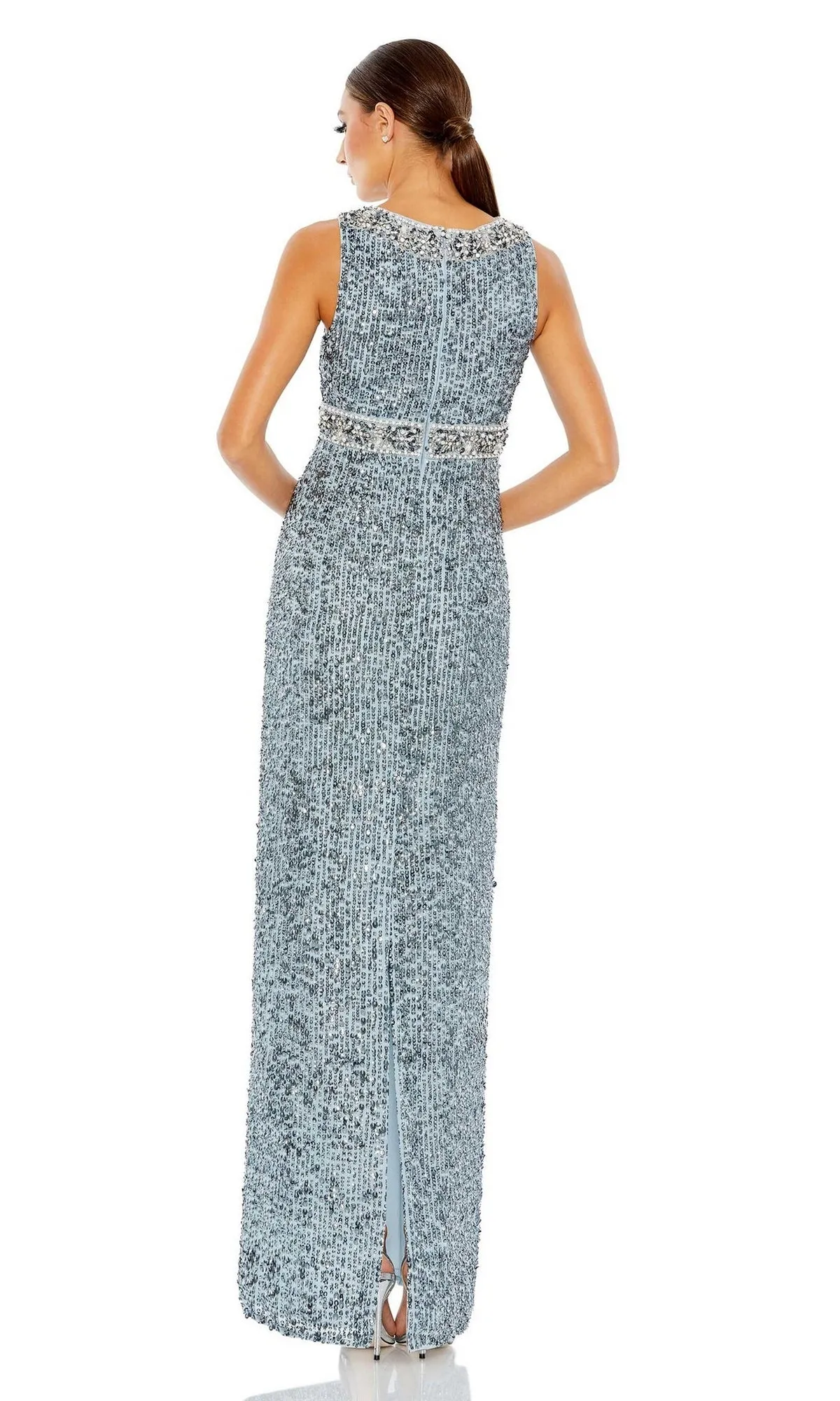 Long Blue Sequin Formal Gown: Mac Duggal 10839 sold by PromGirl product image thumbnail 2