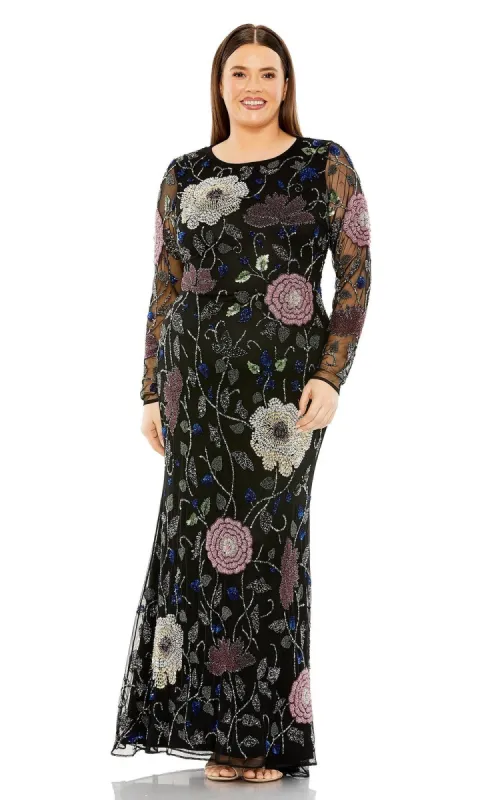 Mac Duggal Plus-Size Beaded Black Formal Dress 94011 made by Mac Duggal