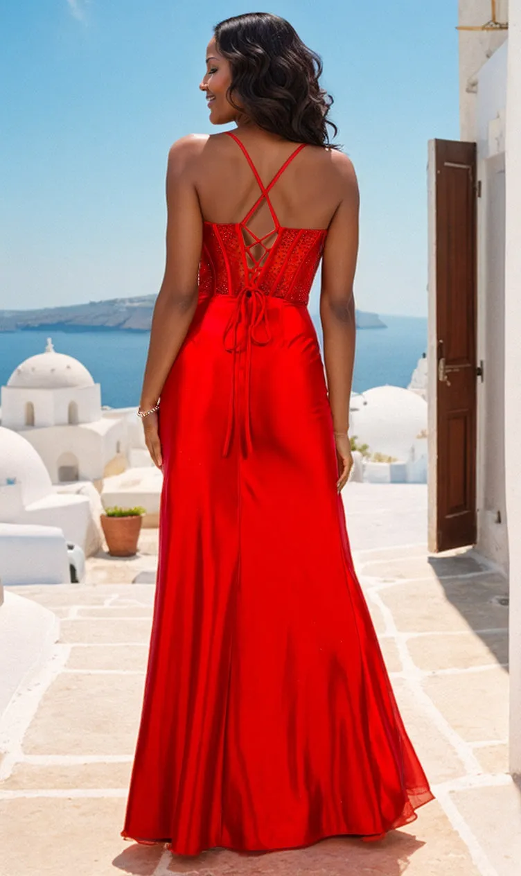 Lace-Up Long Prom Dress: Cinderella Couture 8116J sold by PromGirl product image thumbnail 2