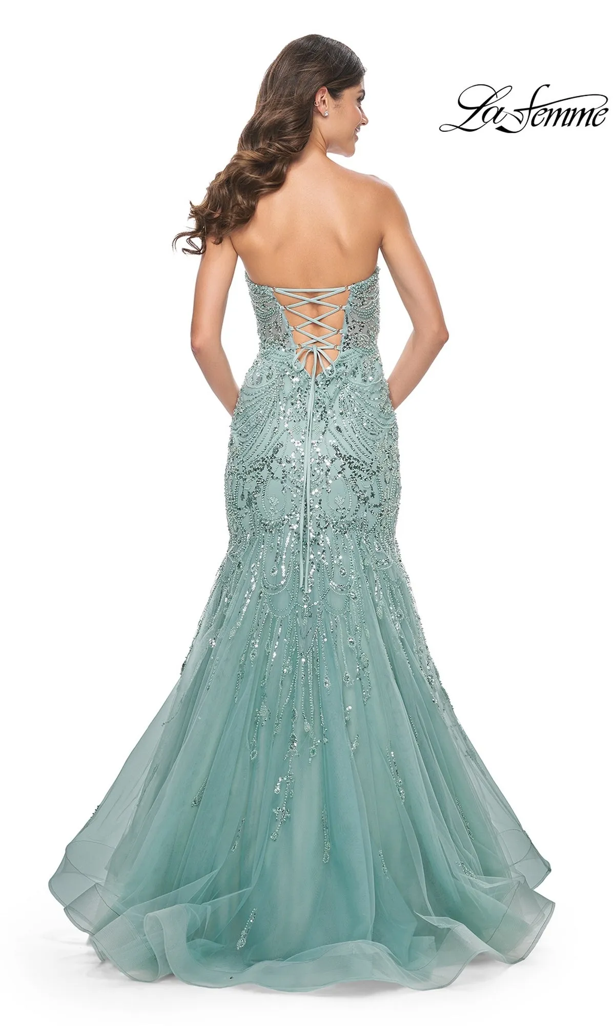 La Femme Strapless Long Mermaid Prom Dress 32053 sold by PromGirl product image thumbnail 2