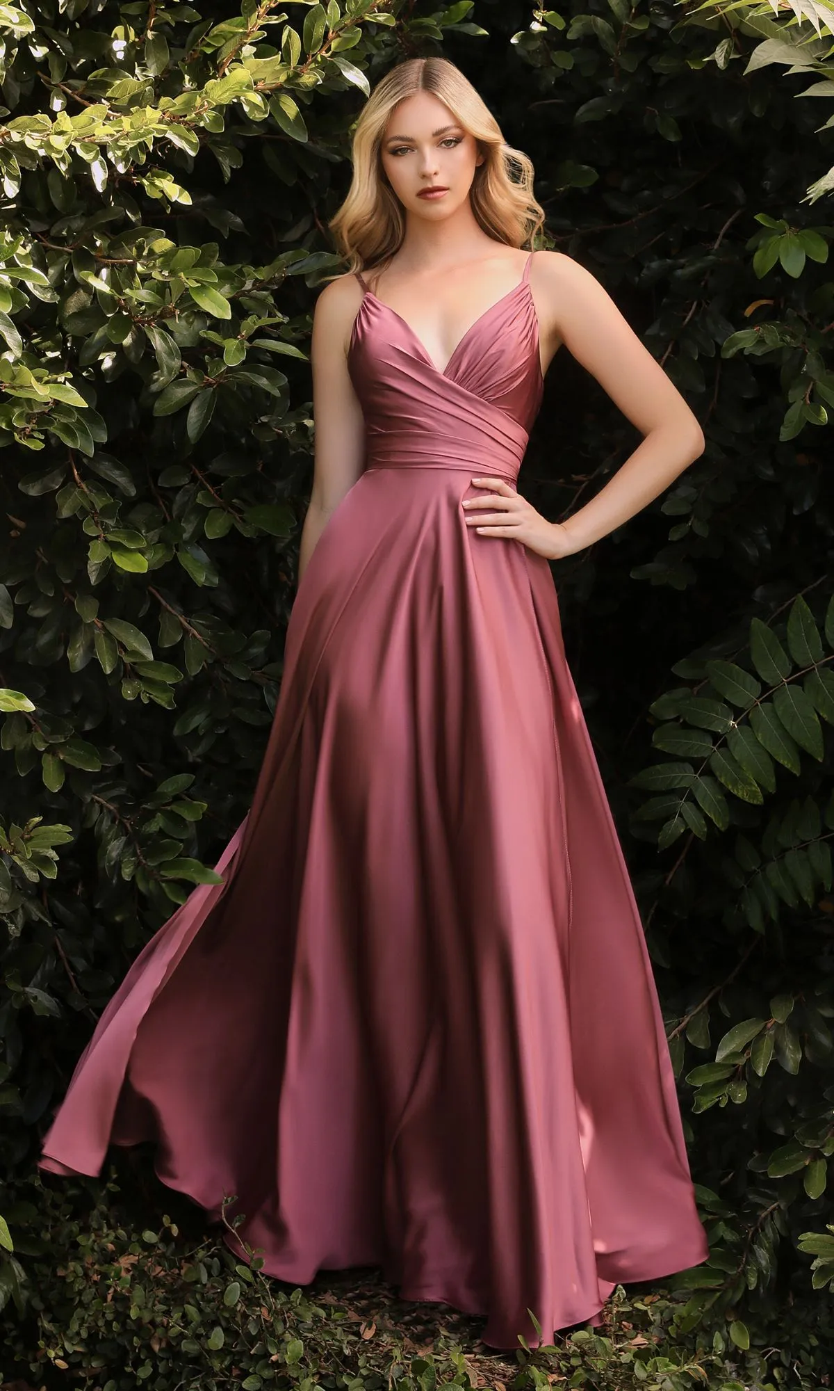 Classic Long Satin Formal Prom Dress: Ladivine 7485 sold by PromGirl product image thumbnail 5