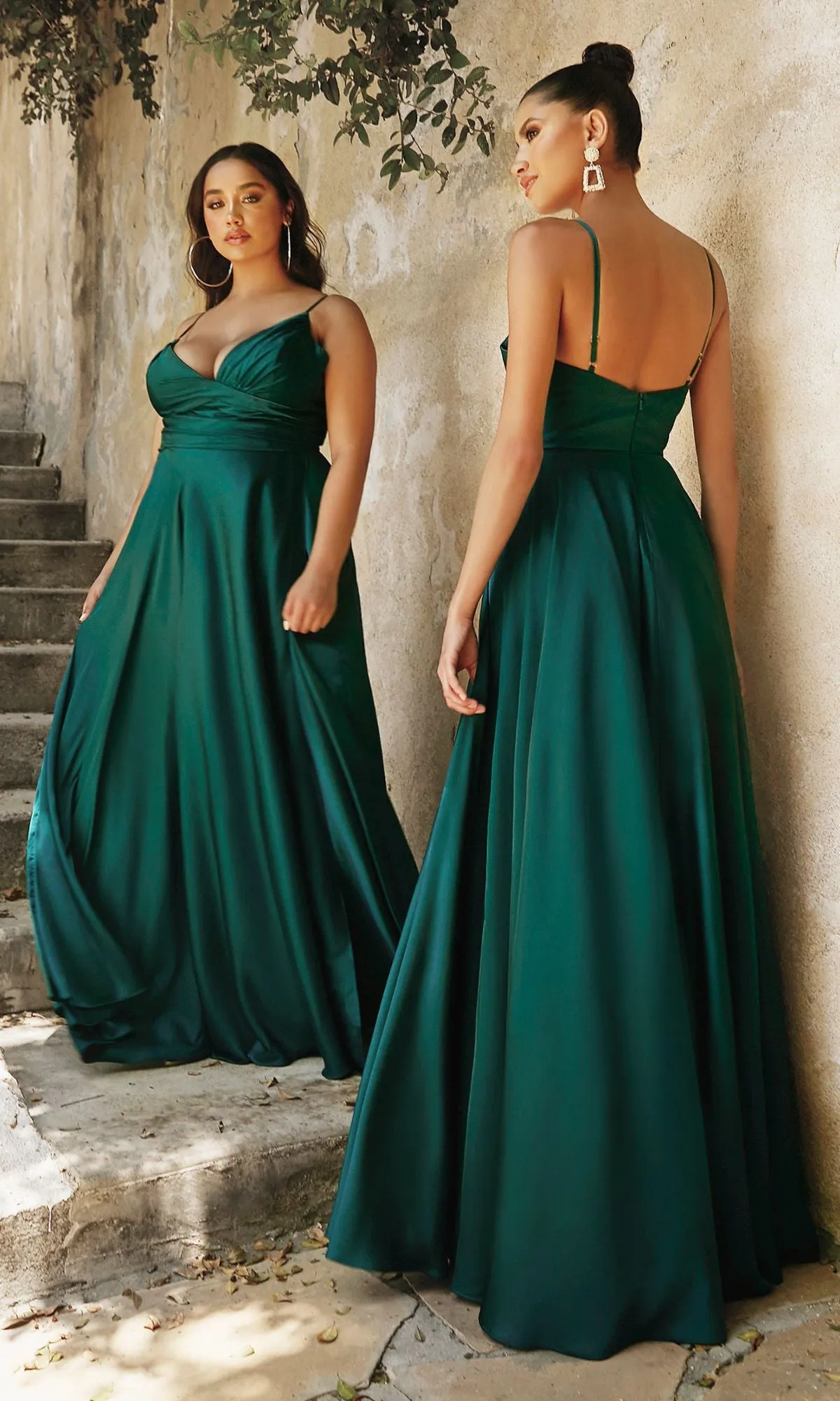 Classic Long Satin Formal Prom Dress: Ladivine 7485 sold by PromGirl product image thumbnail 2