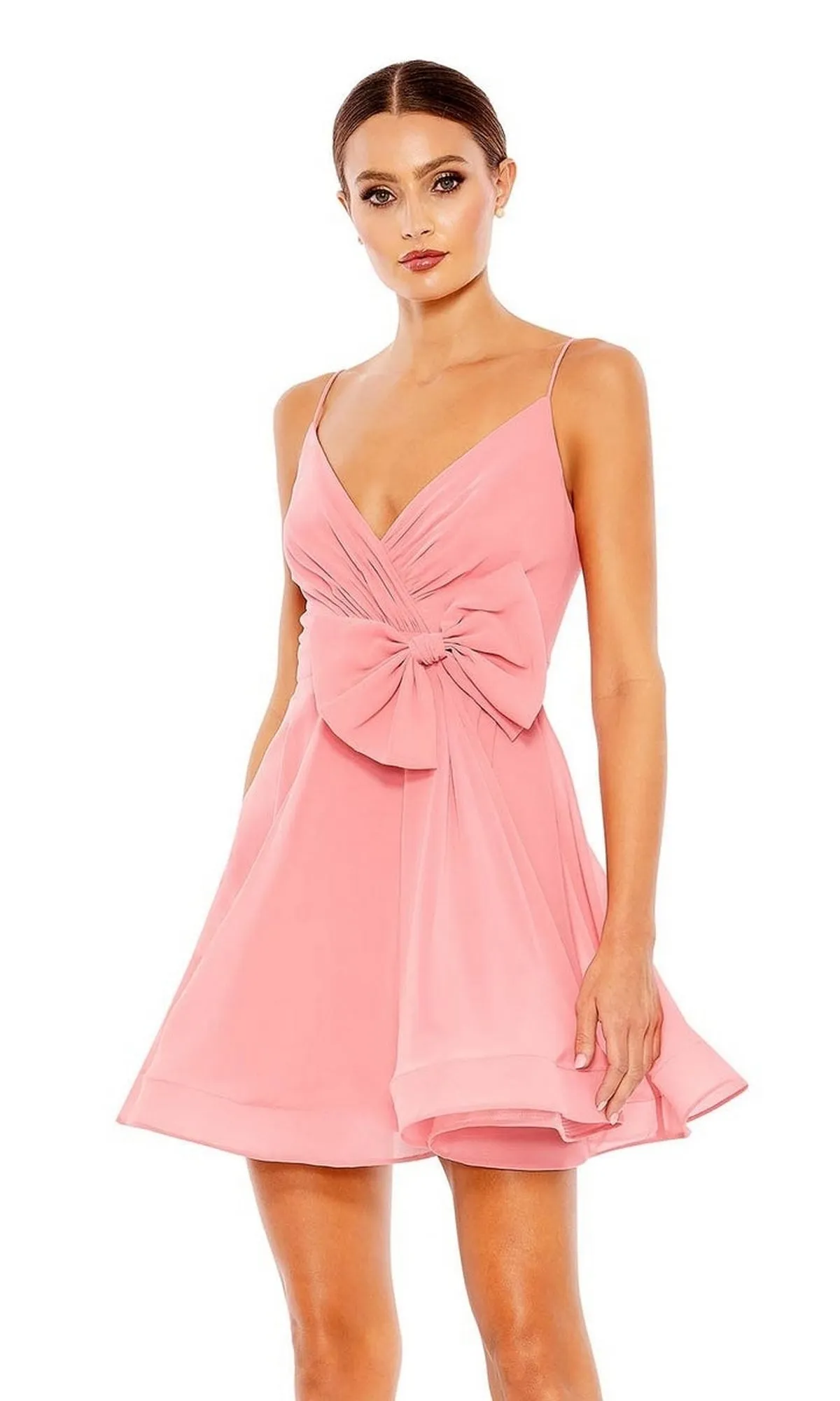 Bow-Front Short Hoco Dress: Mac Duggal 55643 sold by PromGirl product image thumbnail 3