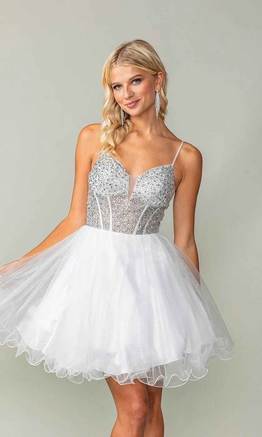 Beaded Corset Short A-Line Homecoming Dress 3353 sold by PromGirl product image thumbnail 5