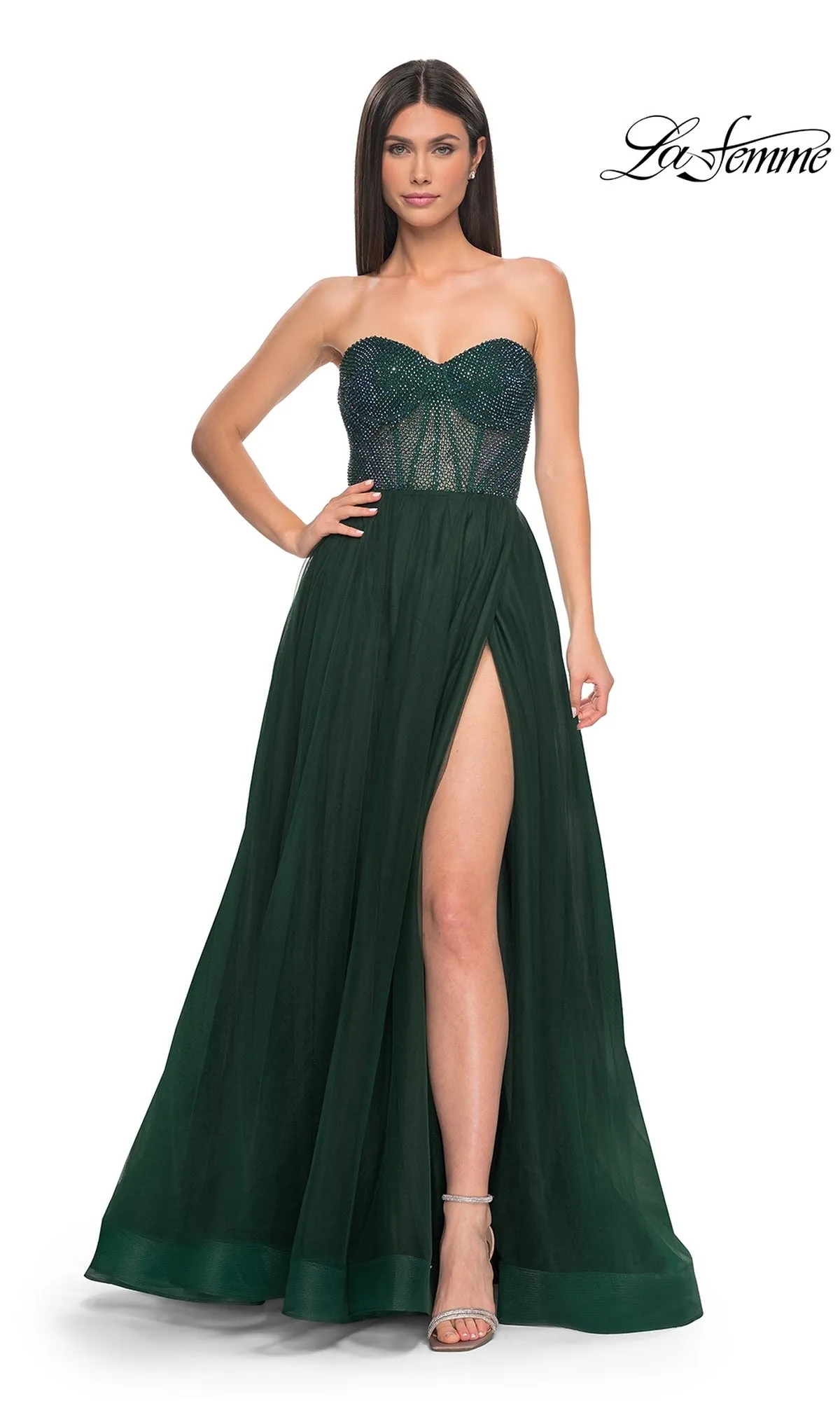 La Femme Strapless Long A-Line Prom Dress 32216 sold by PromGirl product image thumbnail 4