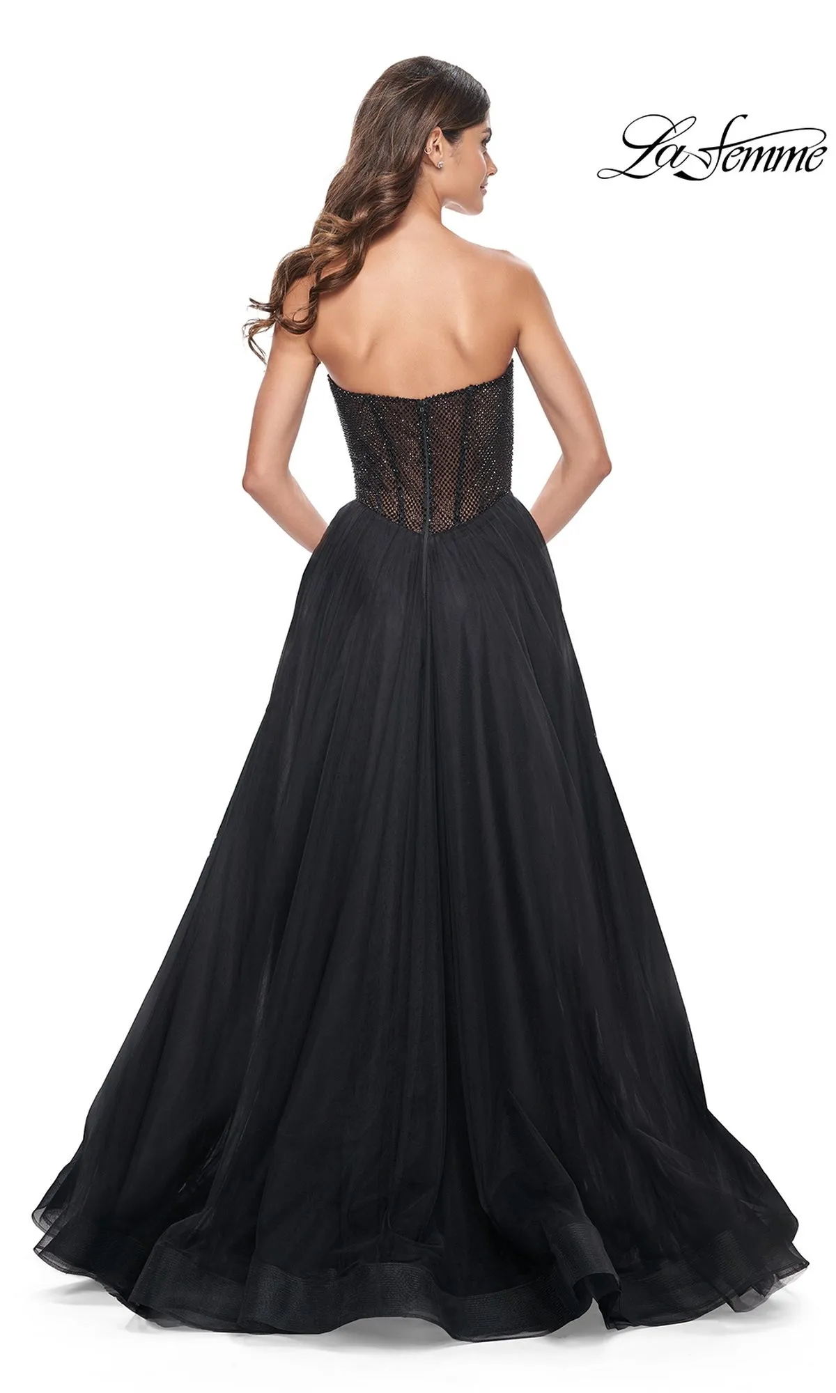 La Femme Strapless Long A-Line Prom Dress 32216 sold by PromGirl product image thumbnail 2