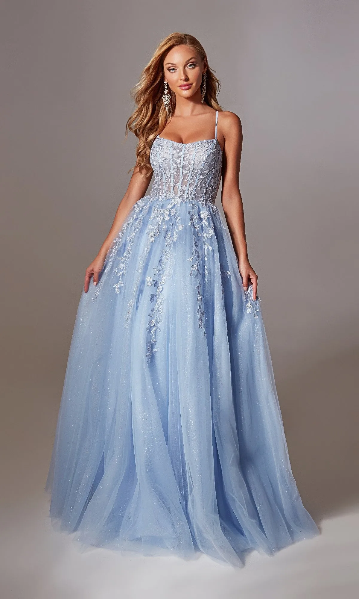 Lace-Up Long Prom Ball Gown: Aerie Couture 266 sold by PromGirl