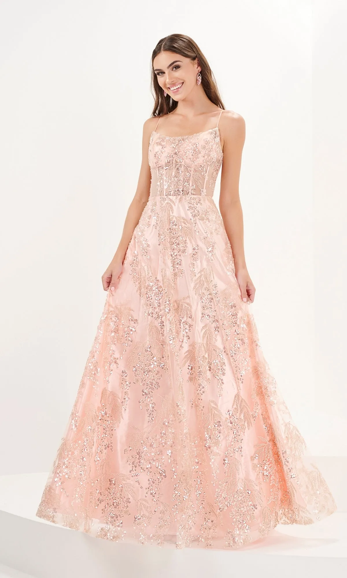 Tiffany Beaded and Sequin Tulle Prom Dress 16093 sold by PromGirl