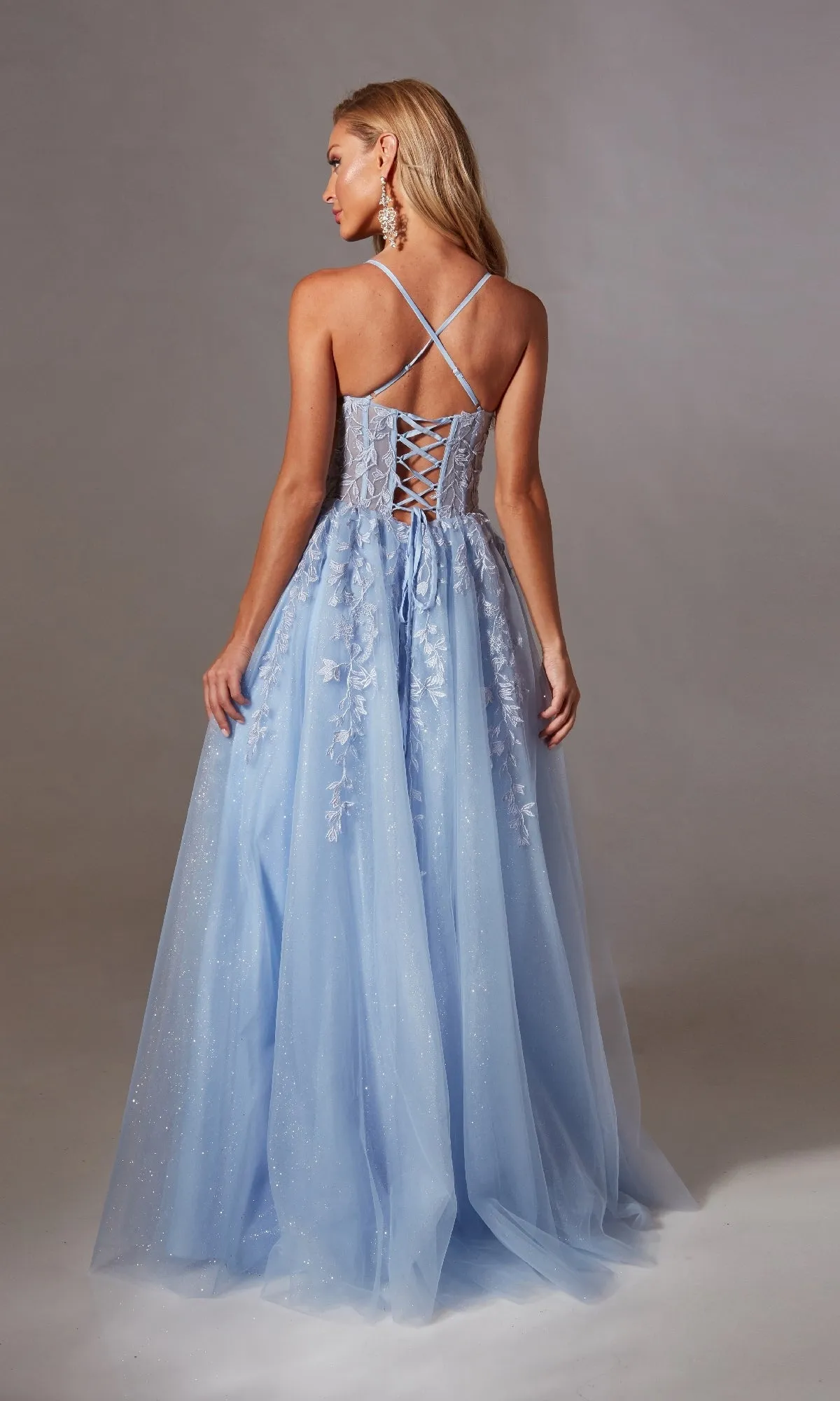 Lace-Up Long Prom Ball Gown: Aerie Couture 266 sold by PromGirl product image thumbnail 2