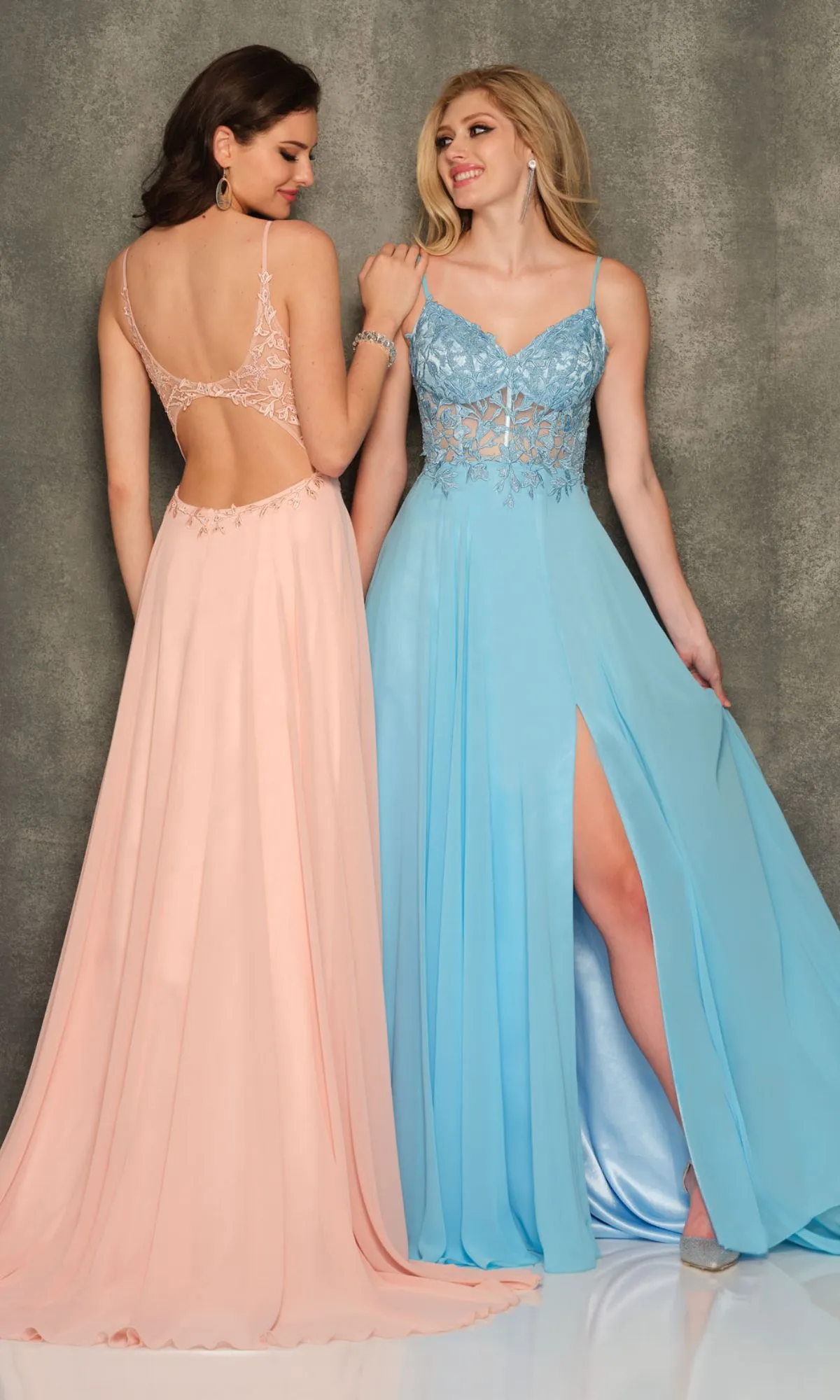 Sheer-Bodice Dave & Johnny Long Prom Dress sold by PromGirl product image thumbnail 5