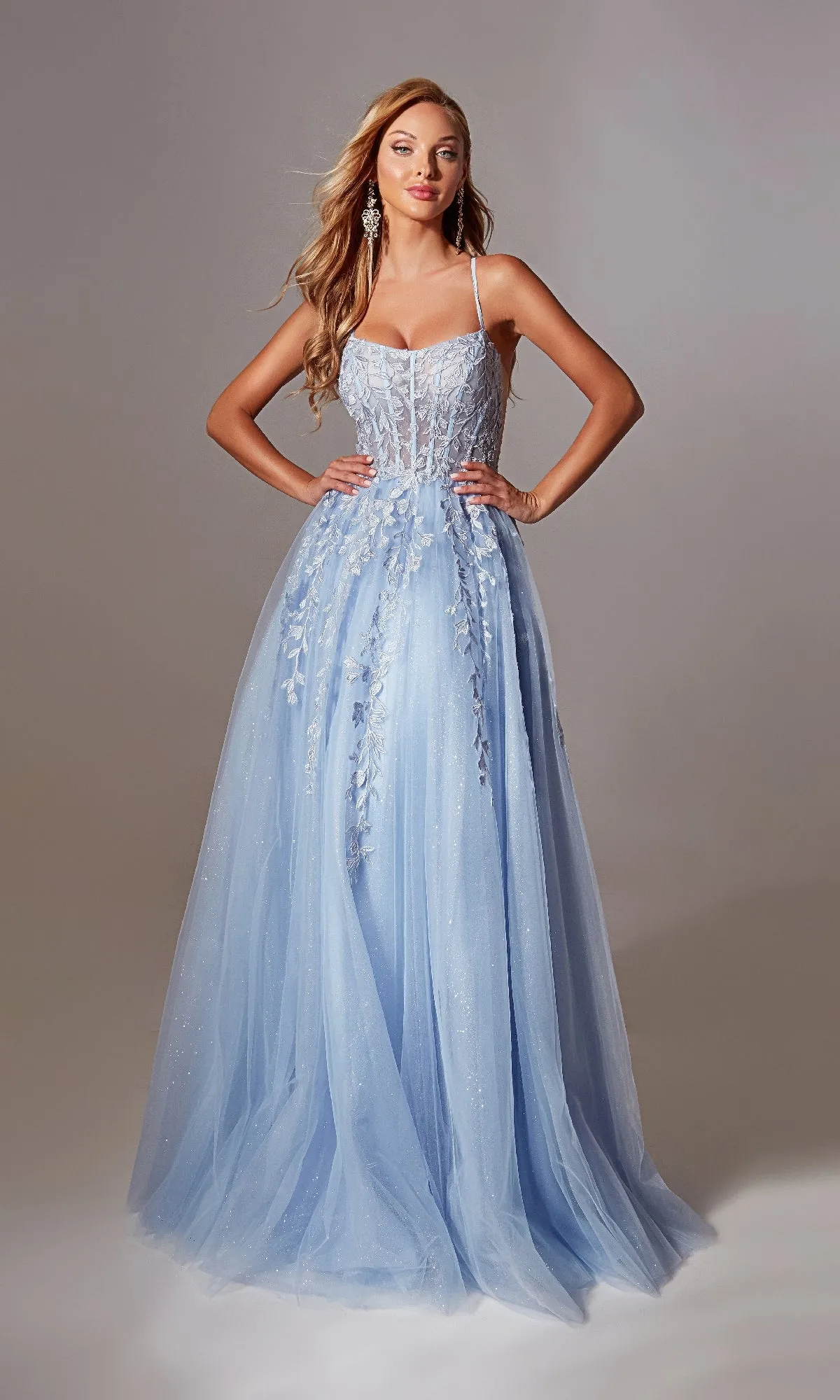Lace-Up Long Prom Ball Gown: Aerie Couture 266 sold by PromGirl product image thumbnail 3