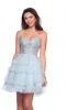 Dave and Johnny Short Blue A-Line Hoco Dress 11753 sold by PromGirl