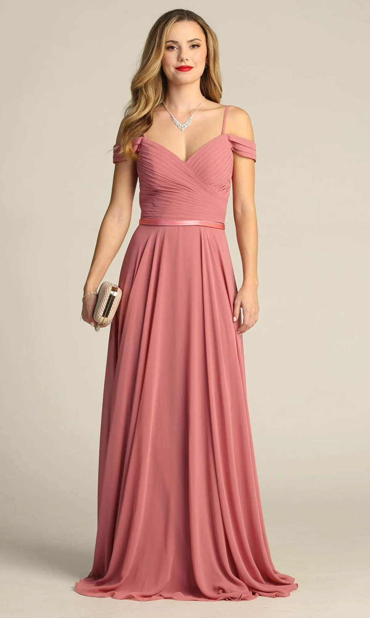 Long A-Line Off-Shoulder Prom Dress: Chicas C8997 sold by PromGirl product image thumbnail 4