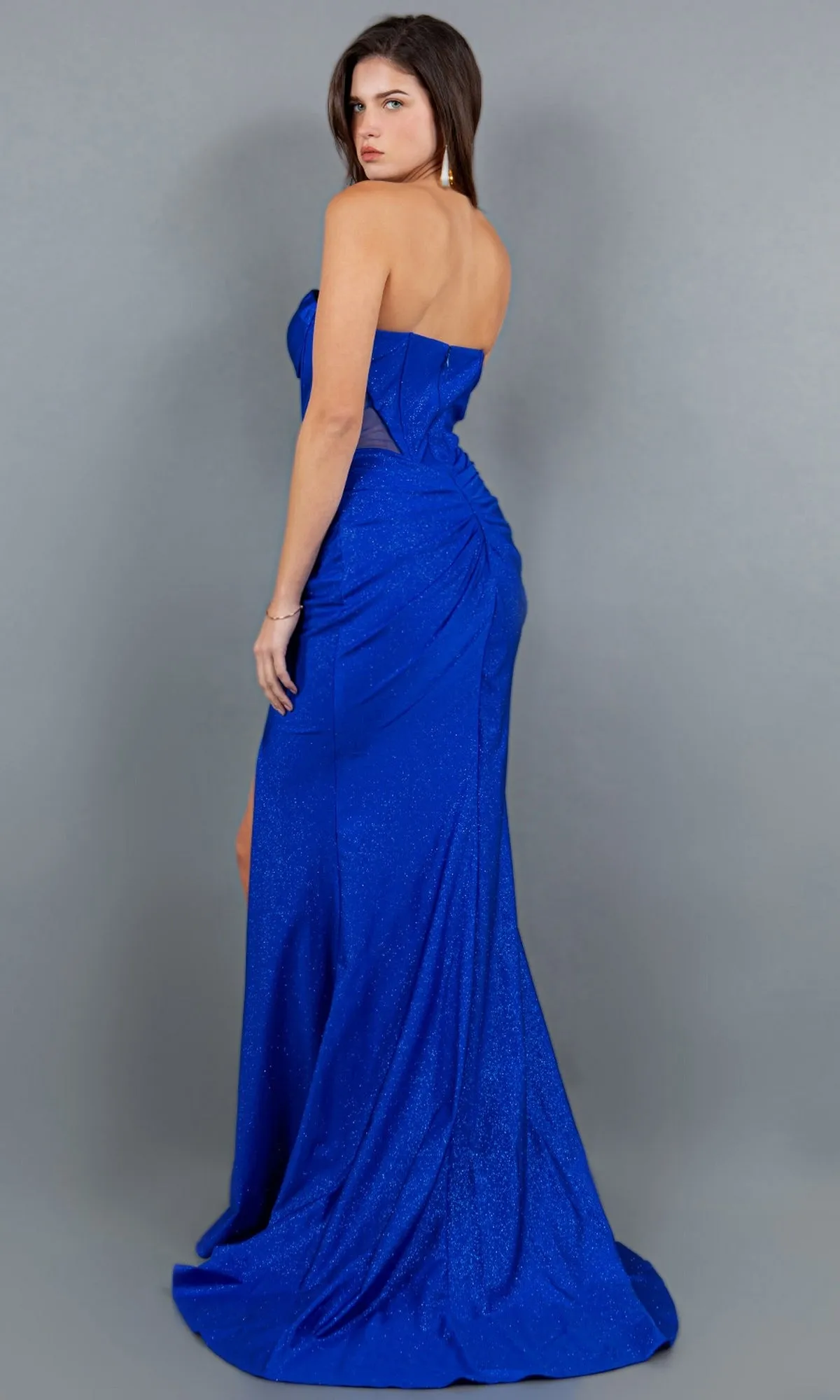 Long Glitter Prom Dress: Cinderella Couture 8094J sold by PromGirl product image thumbnail 4