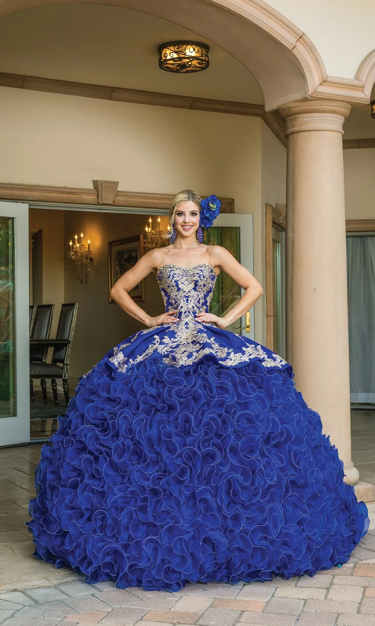 Strapless Royal Blue Quinceanera Dress 1634 sold by PromGirl
