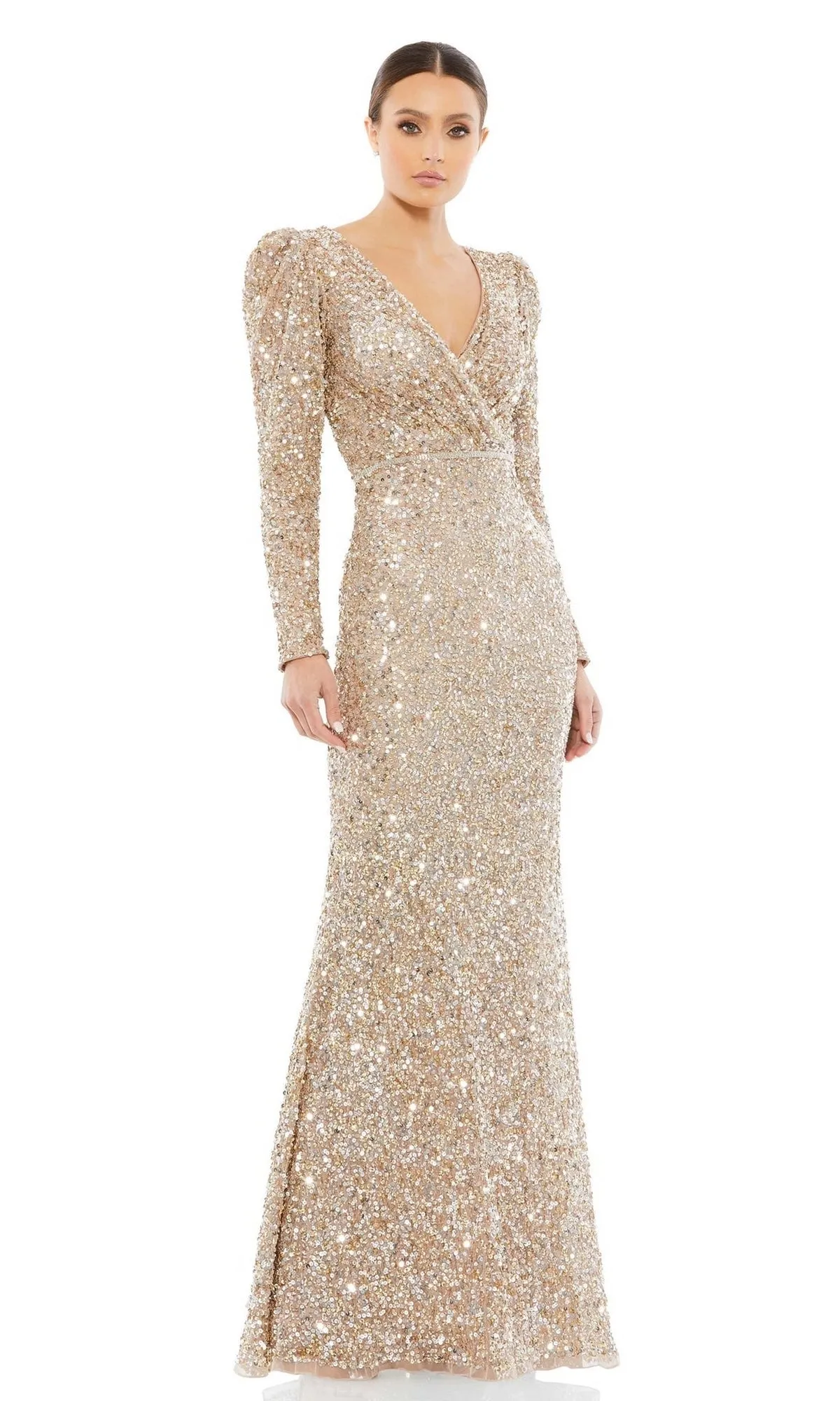 Long Sleeve Sequin Formal Dress: Mac Duggal 5510 sold by PromGirl product image thumbnail 4