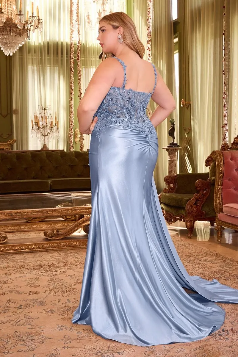 Plus-Size Long Side-Drape Prom Dress CDS496C sold by PromGirl product image thumbnail 2