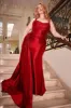 Plus-Size Long Side-Drape Prom Dress CDS496C sold by PromGirl