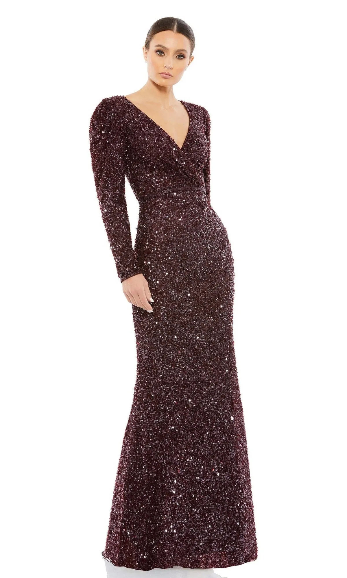 Long Sleeve Sequin Formal Dress: Mac Duggal 5510 sold by PromGirl product image thumbnail 3