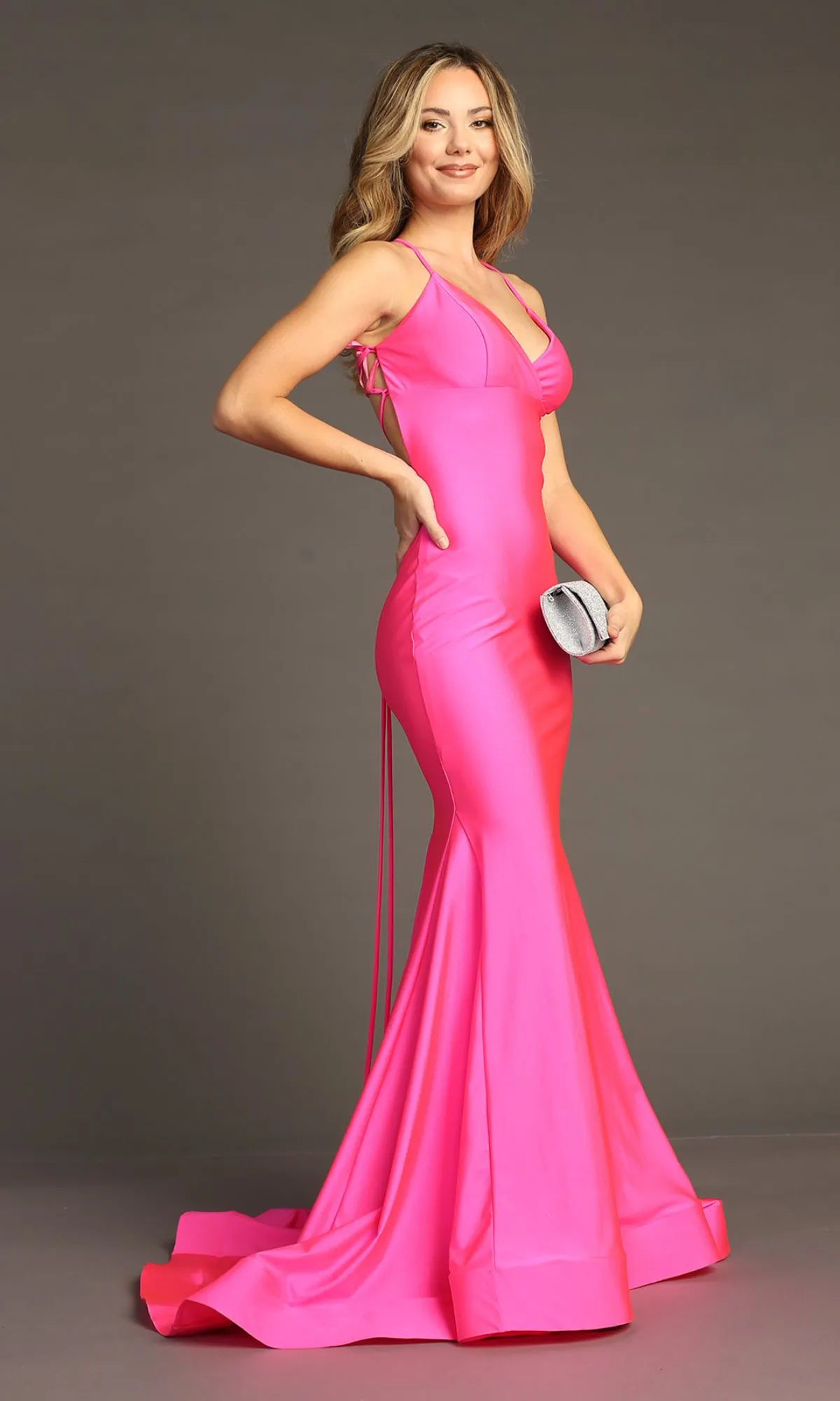 Strappy Open-Back Long Prom Dress: Chicas YG5024 sold by PromGirl product image thumbnail 5