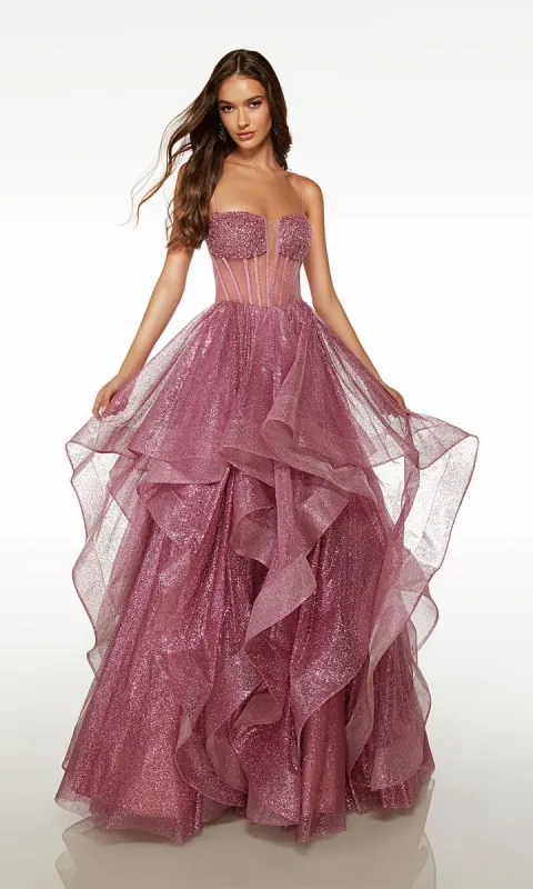 Pink Lavender Alyce Prom Ball Gown 61524 sold by PromGirl