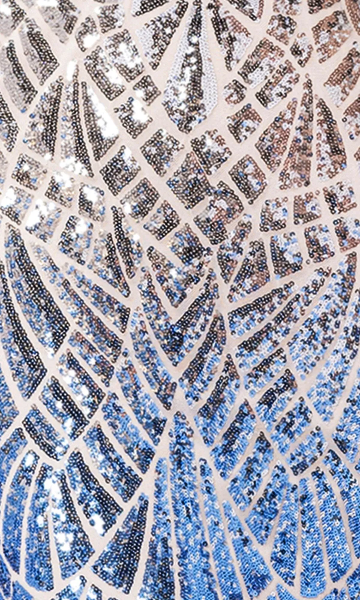 Silver and Blue Ombre Prom Dress with Sequin Print sold by PromGirl product image thumbnail 3