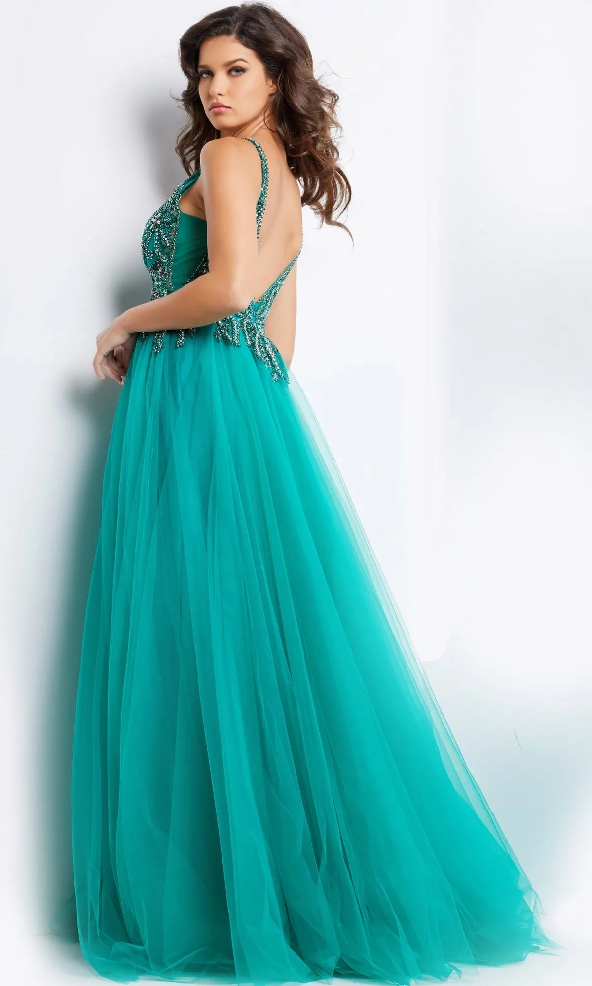 Jovani Beaded-Bodice Long Prom Ball Gown 23962 sold by PromGirl product image thumbnail 2