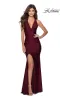 La Femme Strappy-Back Ruched Long Prom Dress 28677 sold by PromGirl